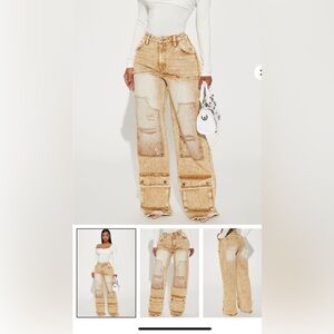 Fashion Nova jeans tan, nice fit